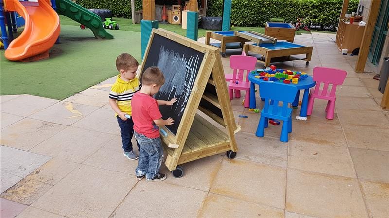 Nursery Outdoor Play Equipment - Easel On Wheels 