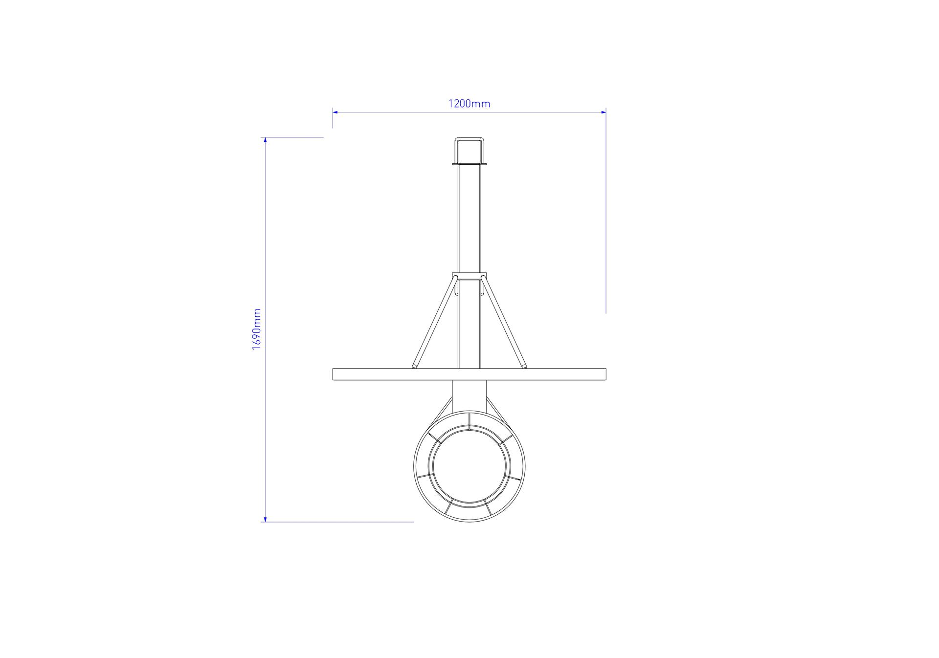Adjustable Basketball Post 2D Plan