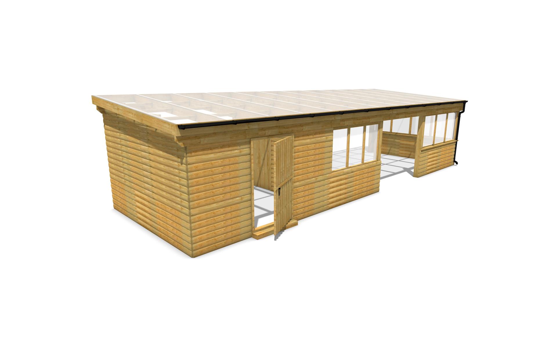 School Canopy with Cladding, Glazing and Storage Area from Pentagon Play.