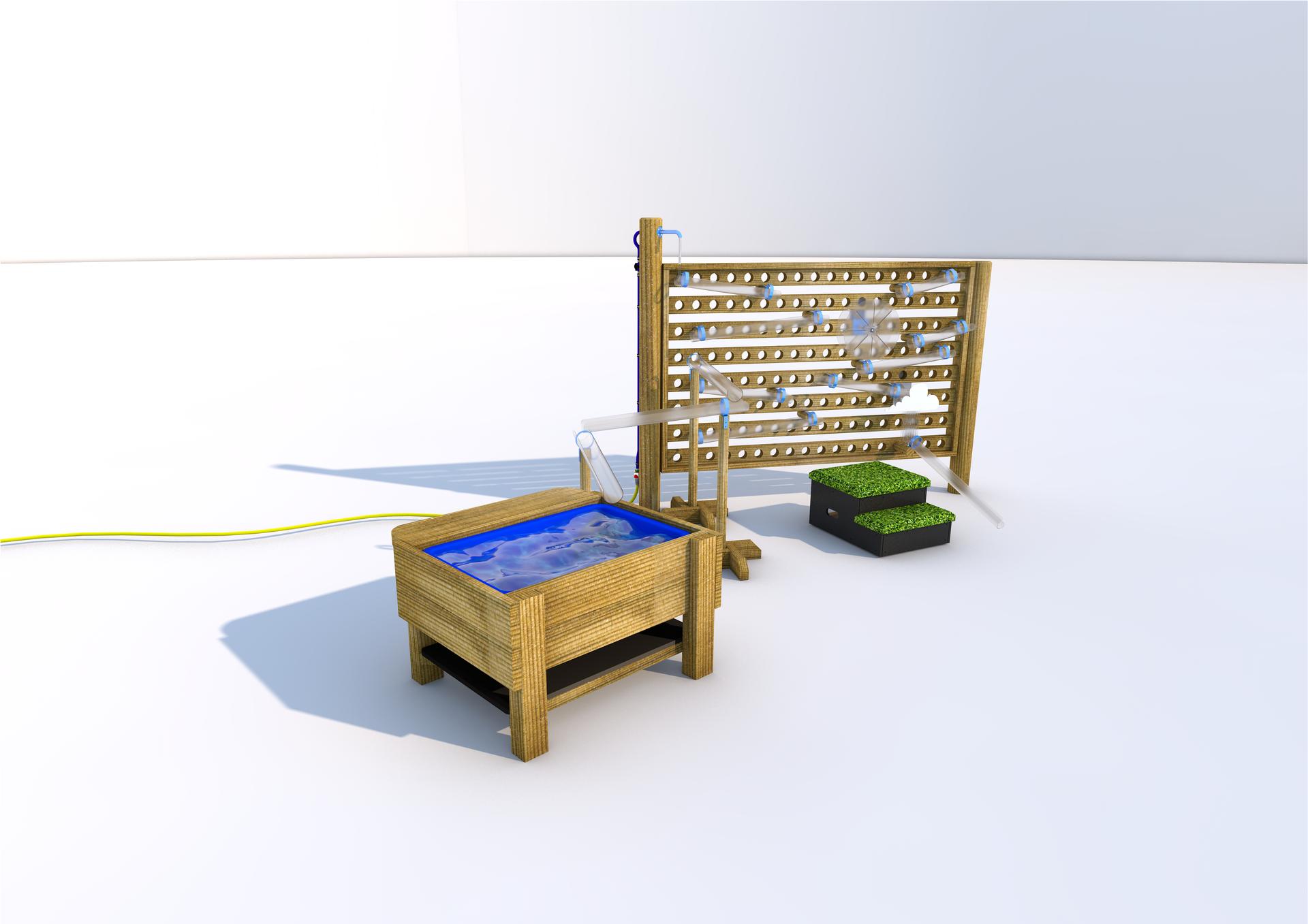 A 3D image of the Water Wall with Water Play Package