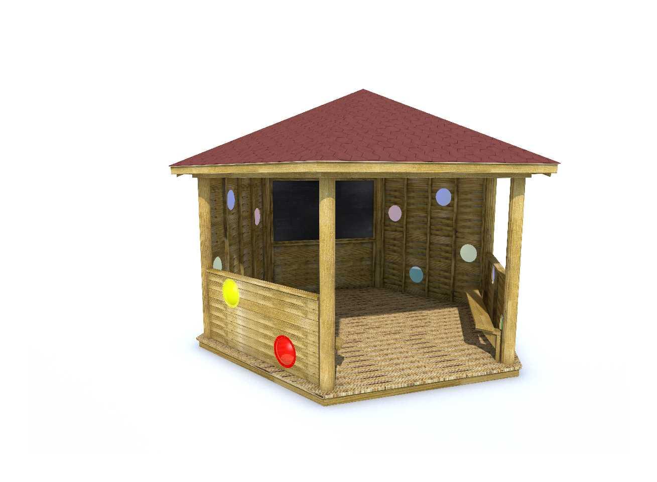 A 3D image of the Sensory 5M Hexagonal Gazebo