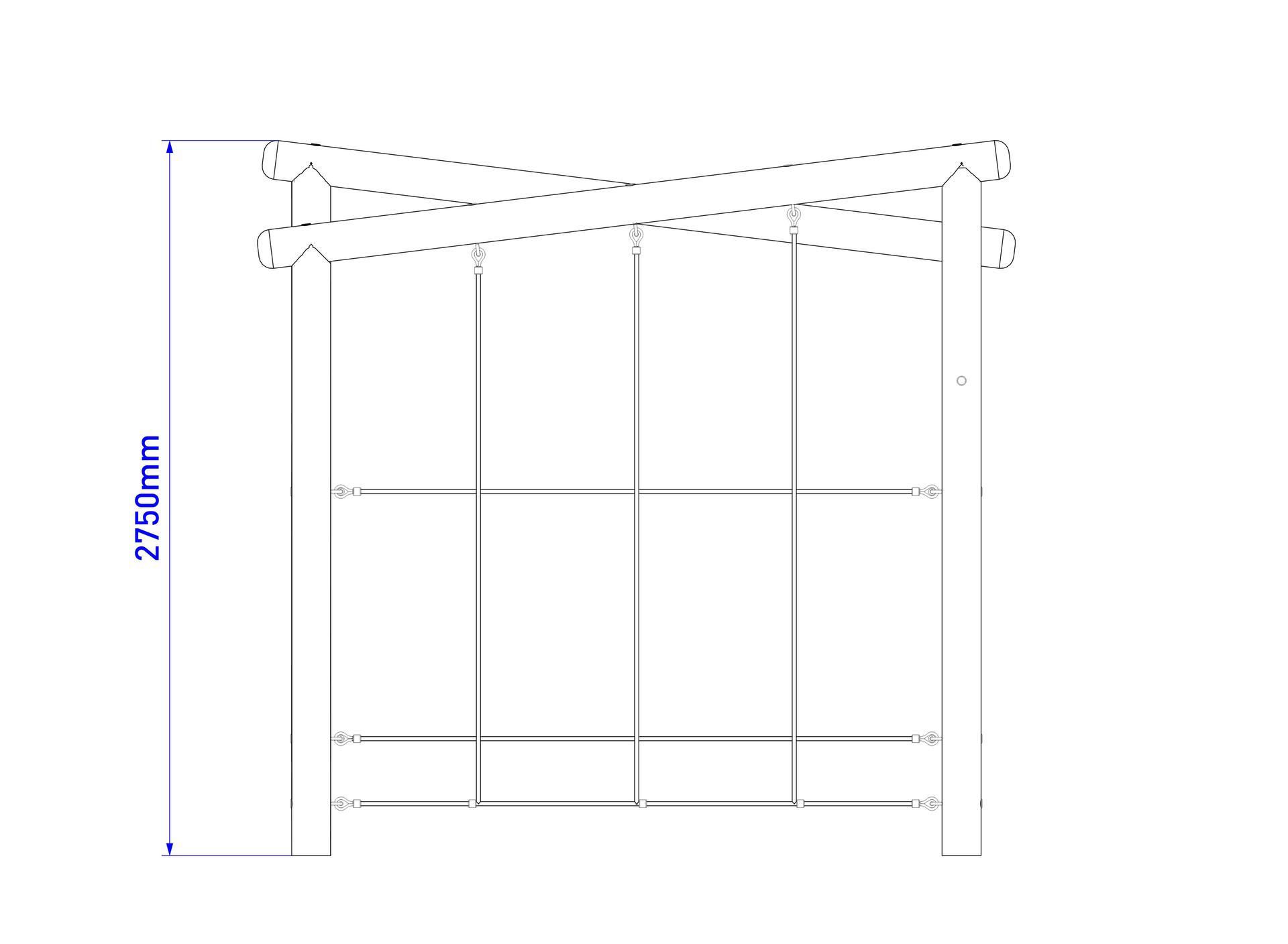 A techincal drawing showing the measurements of the Sensory Circuit Alerting Frame