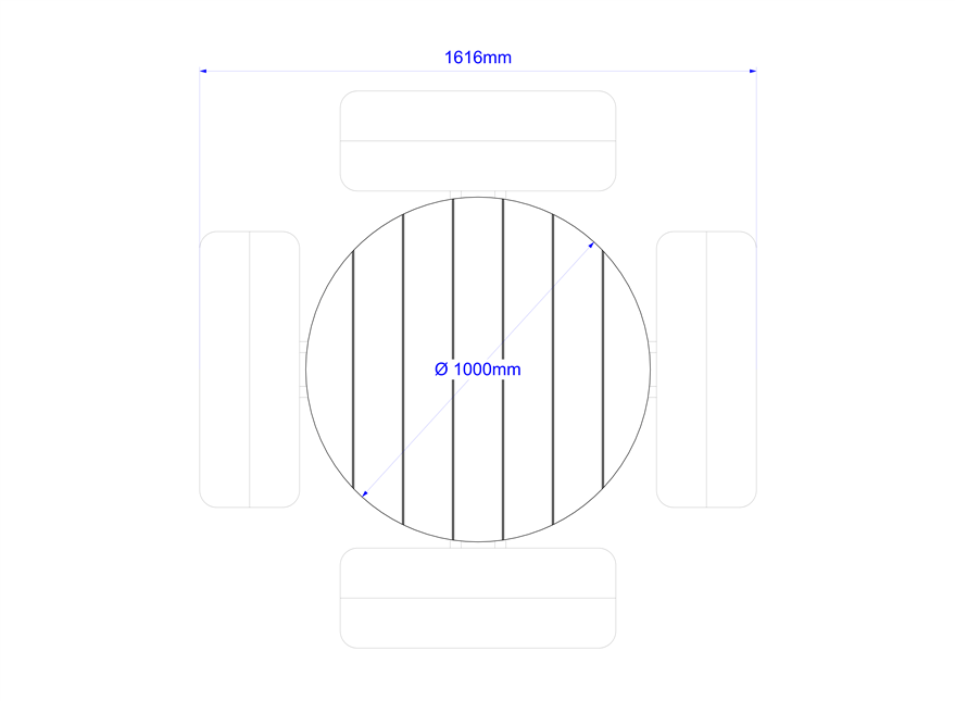 Round Picnic Table Plan View