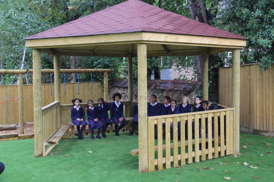6m Wooden Octagonal Gazebo in School Playground