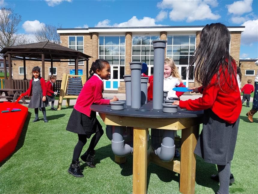 children using the group batonka in their playground setting