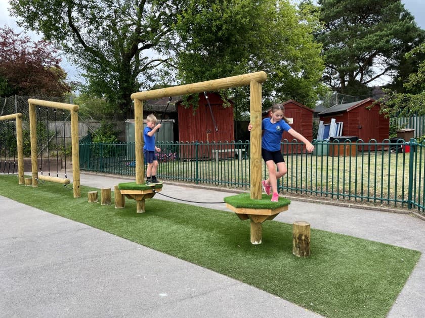 Children will improve their coordination as they cross the tightrope
