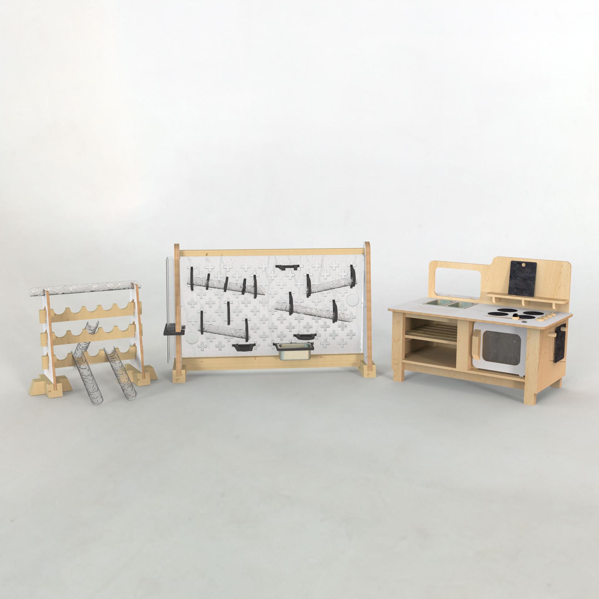 3d render of the Pentagon Play Inventor Messy Play Package