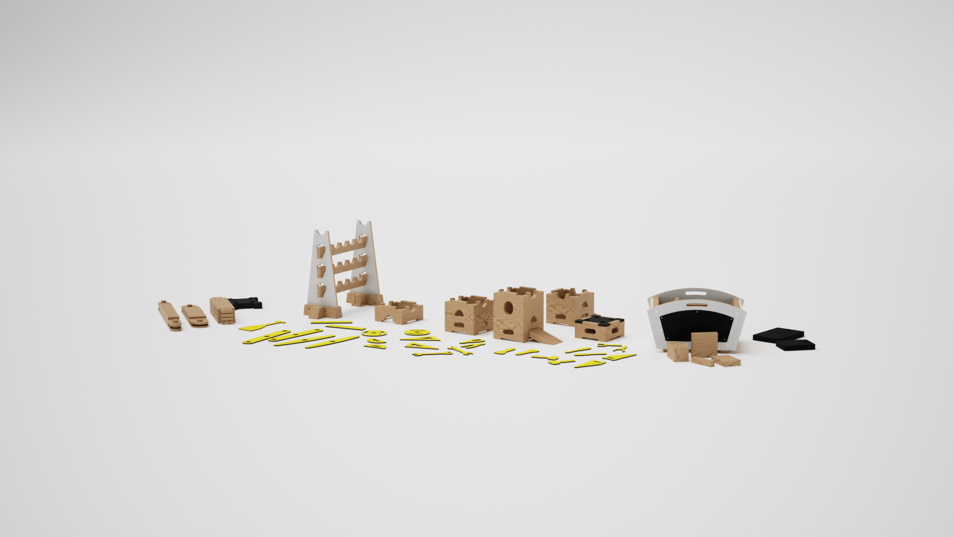 3D render of the Loose Parts Play Package 