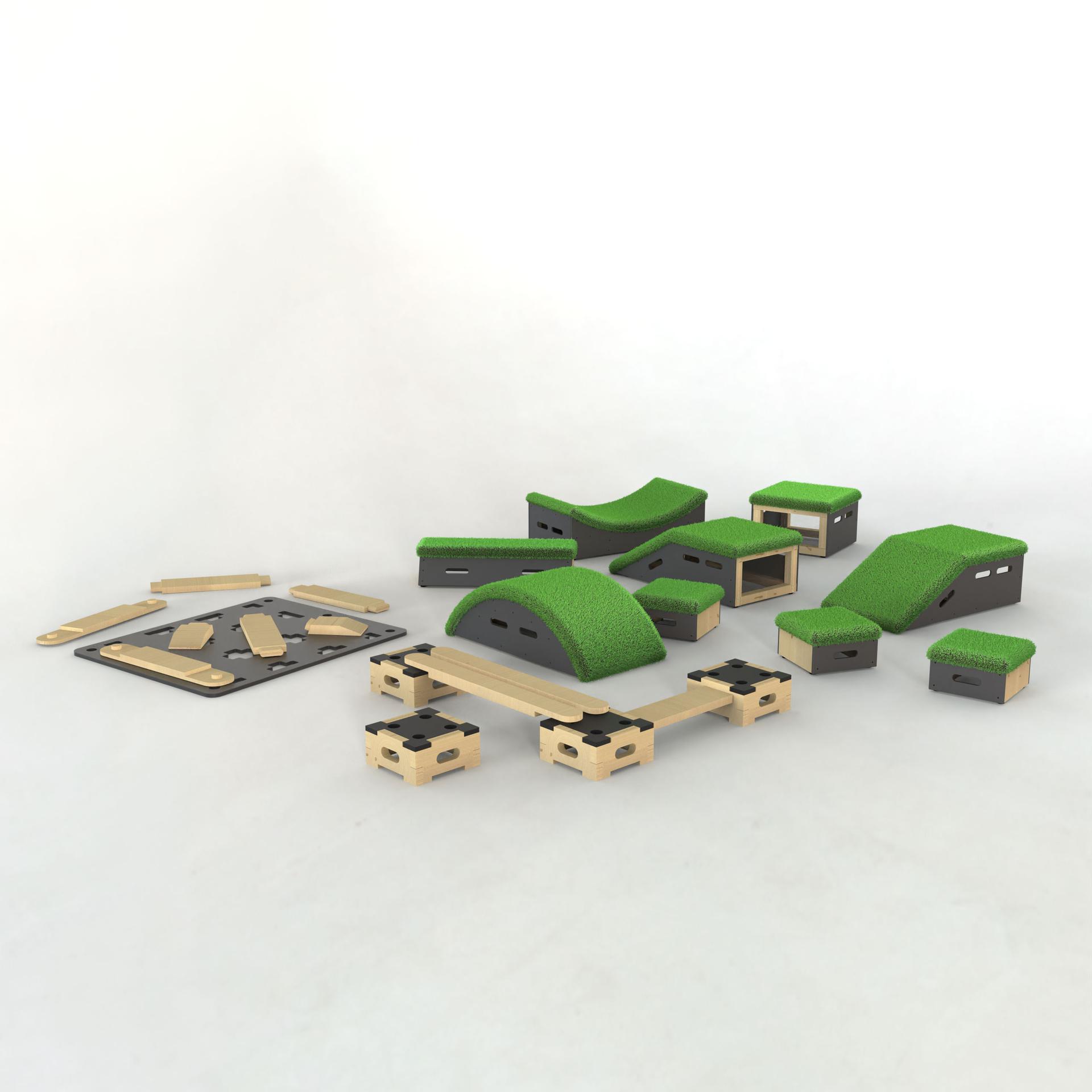 A render image of the Sports Premium Adventurer Package showing all the pieces included.