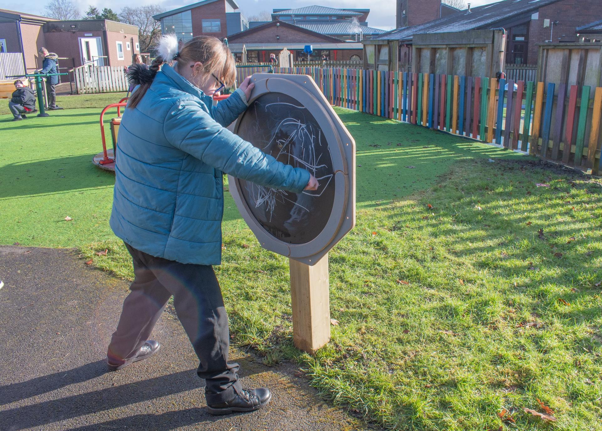 Drawing Sensory Spinner Being Drawn On