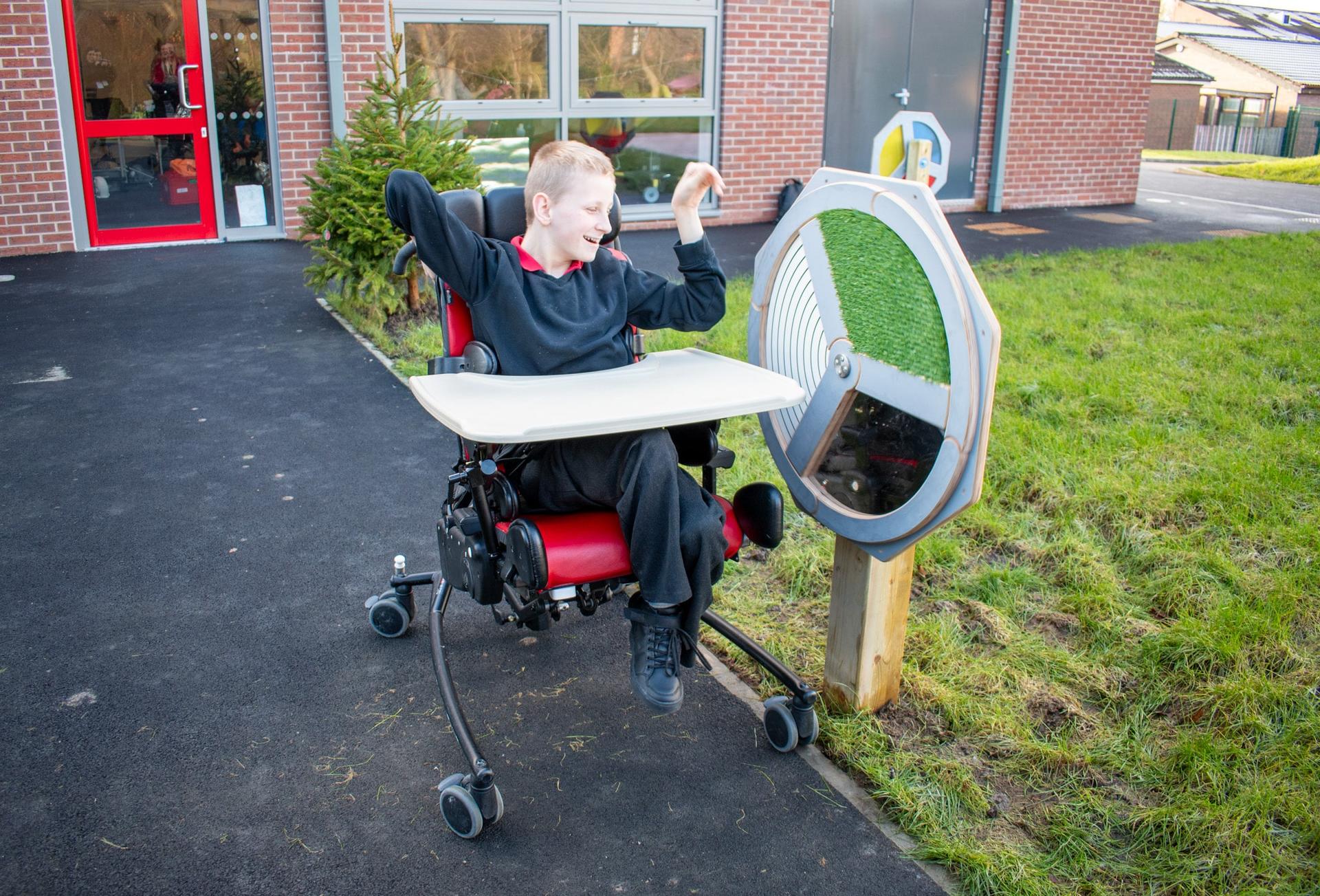 Boy with Touch Sensory Spinner