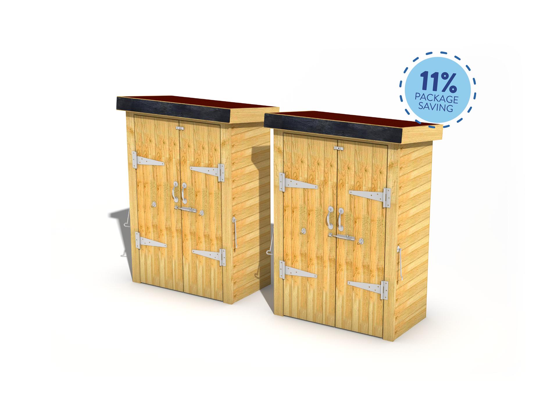 Two wooden Acorn Storage Units with 11% discount