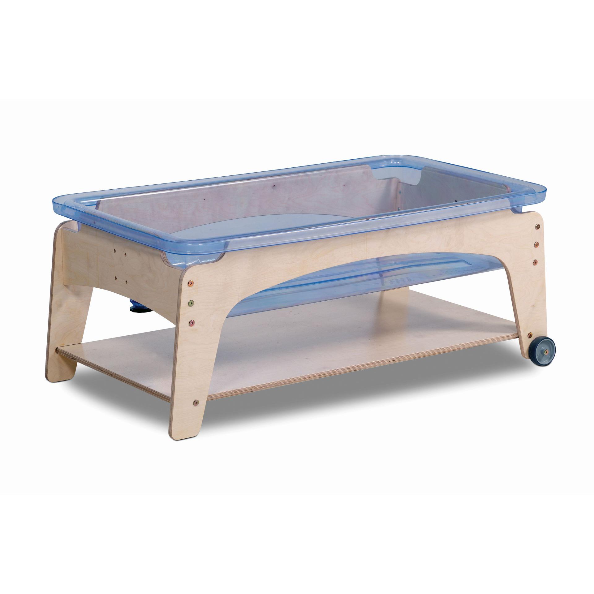 A Sand & Water Station (440mm) with its lid on, with a white background.  
