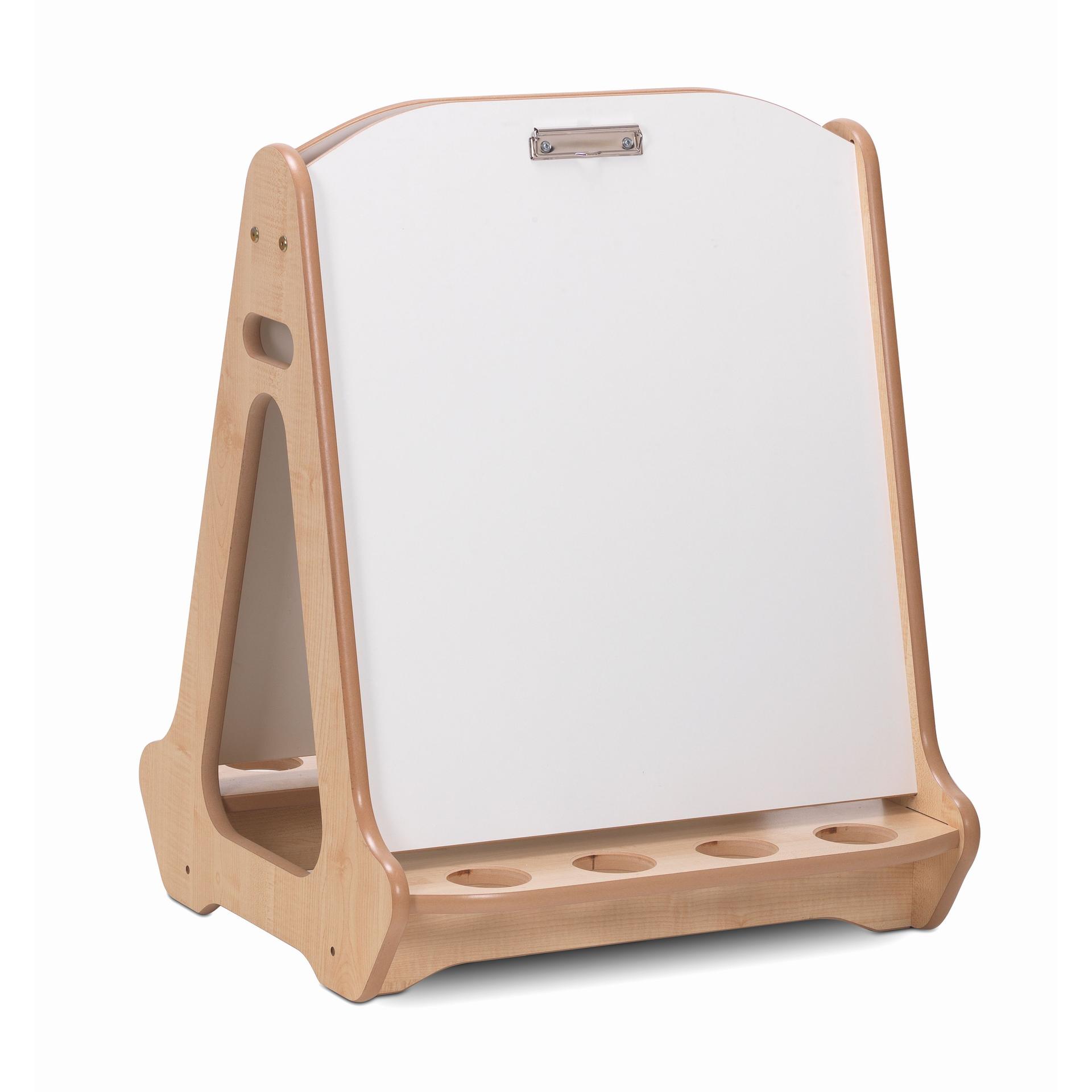 A Double-sided 2 Station Whiteboard Easel on a white background.