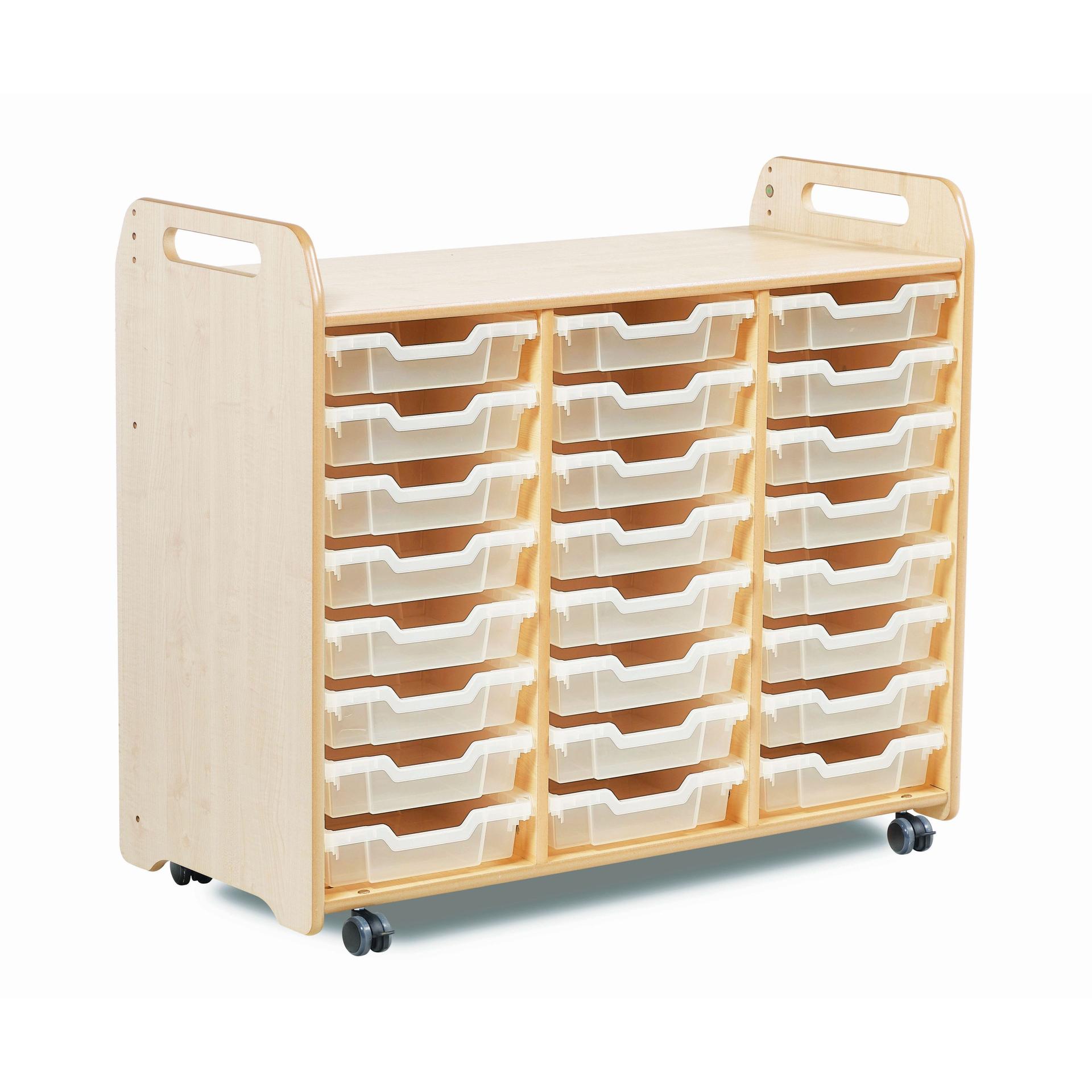 The Tray Storage Unit (900mm height) with 24 Shallow Trays, with a white background.