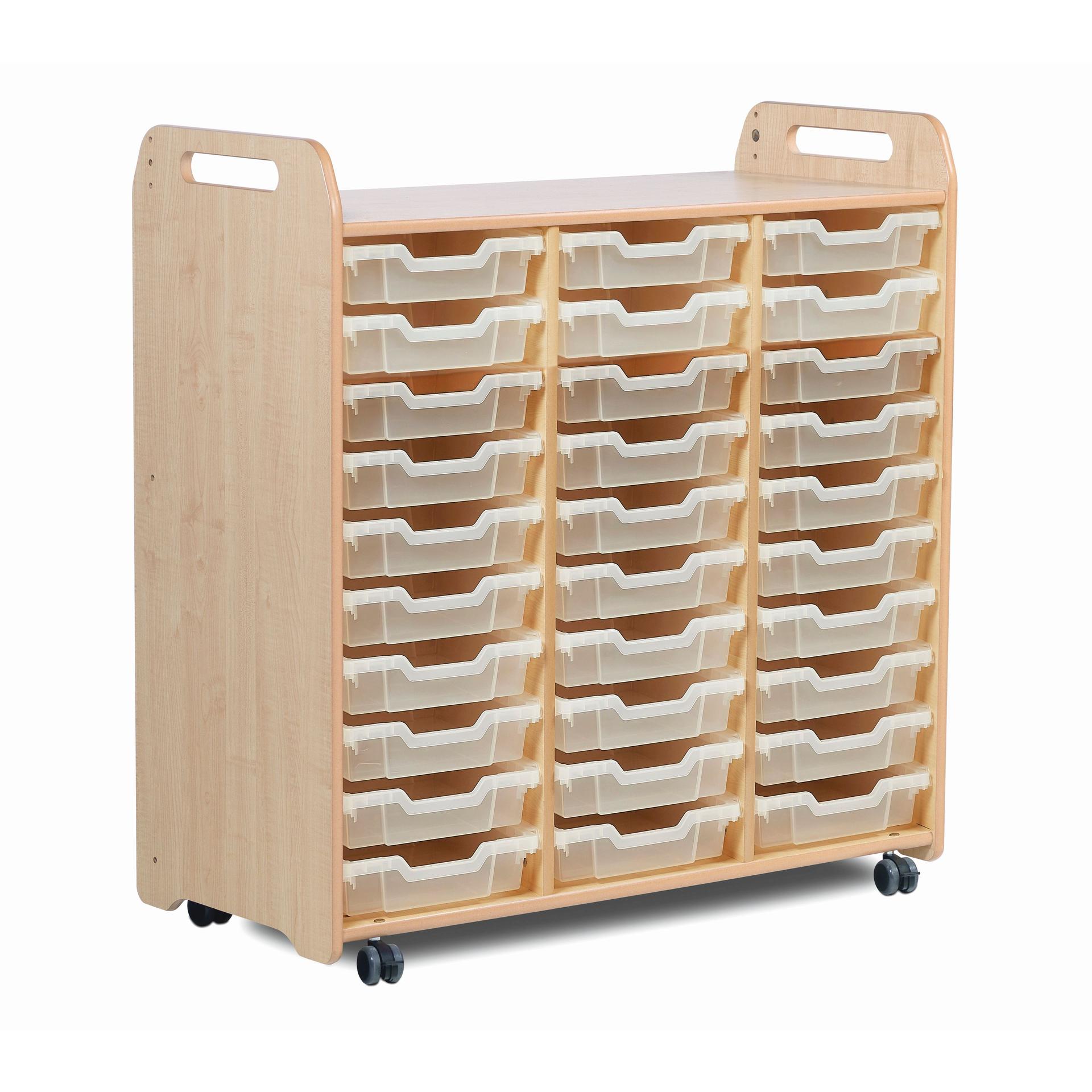 The Tray Storage Unit (1080mm height) with 30 Shallow Trays, with a white background.