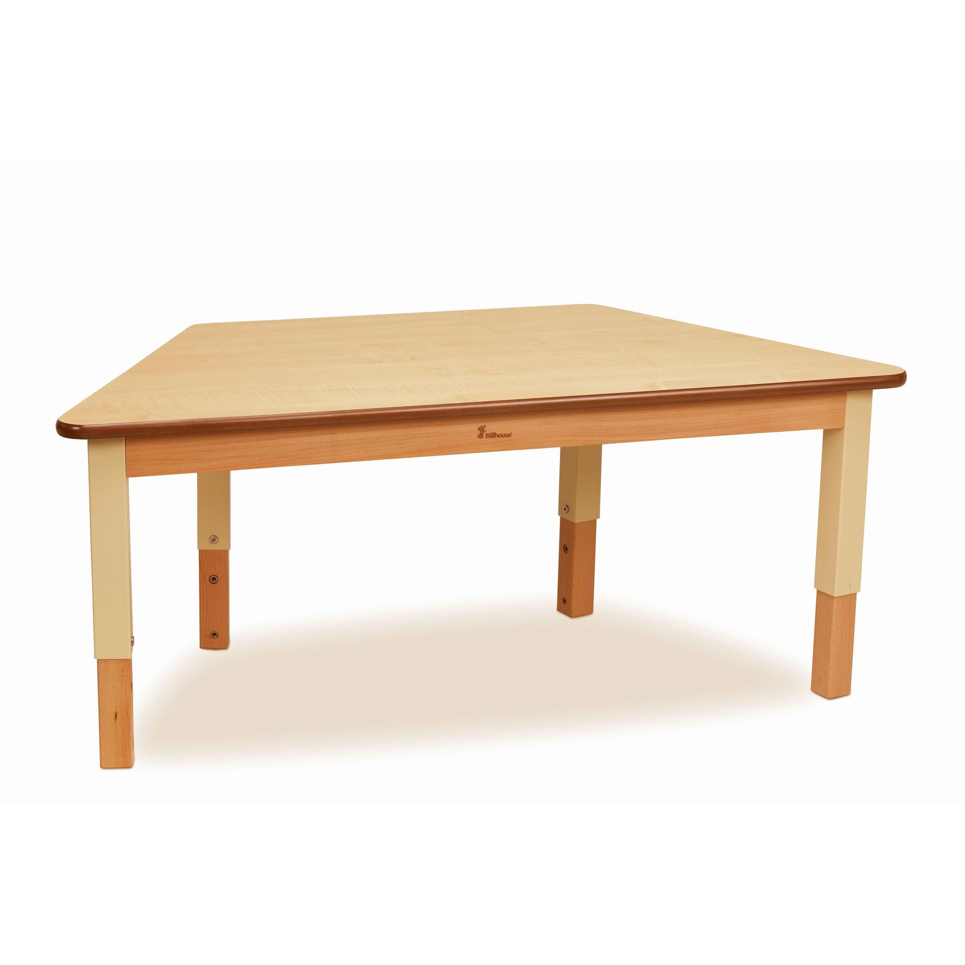 The Trapezoid Table (W1120 x D560) Height Adjustable, on a white background.