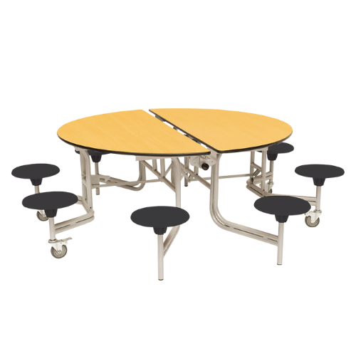 Spaceright 8 seater table Maple and Black Seats