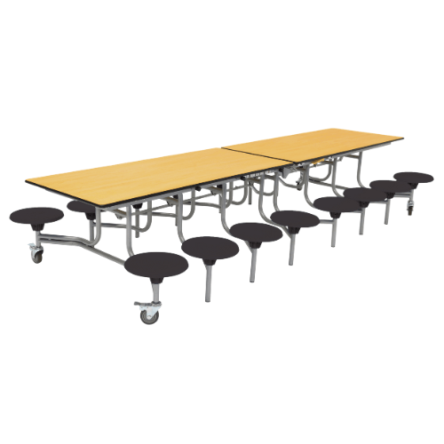 Spaceright 16 seater table Maple and Black Seats