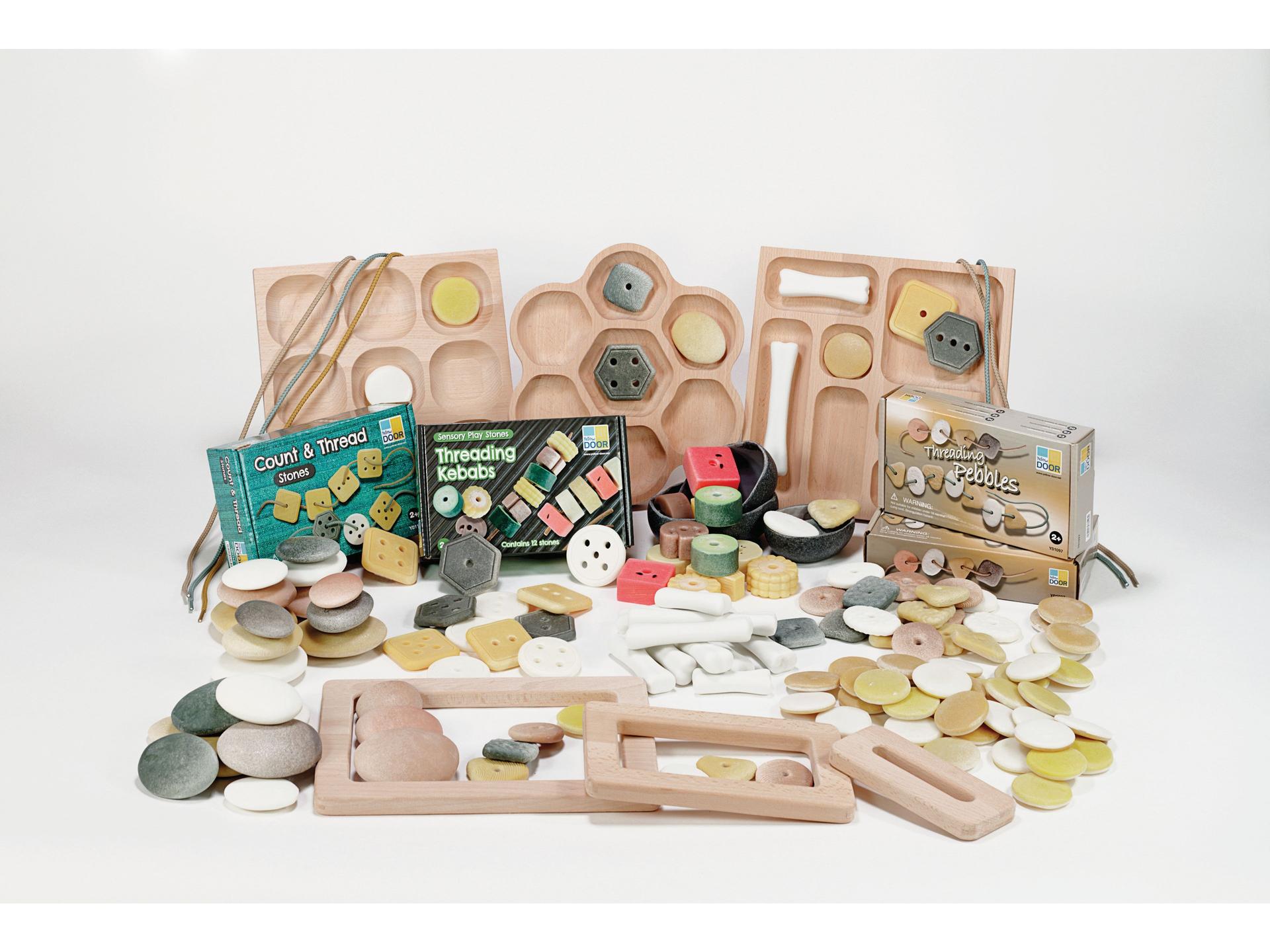 millhouse set of wooden counting and play items for eyfs children