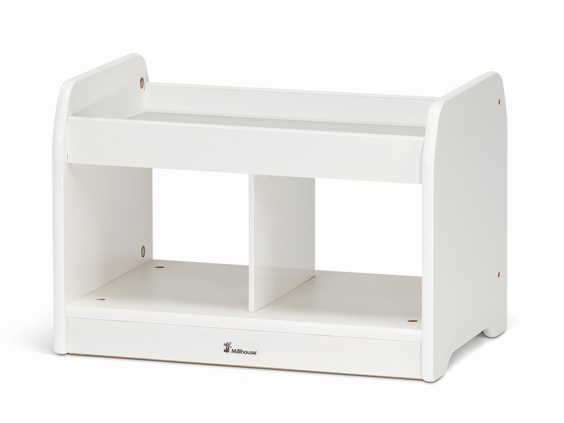 millhouse white cube storage with mirror in eyfs setting