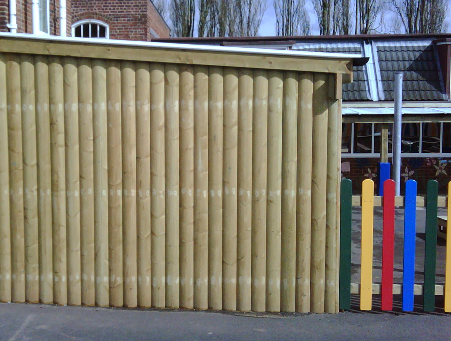 School Canopy with Cladding, Glazing and Storage Area from Pentagon Play.
