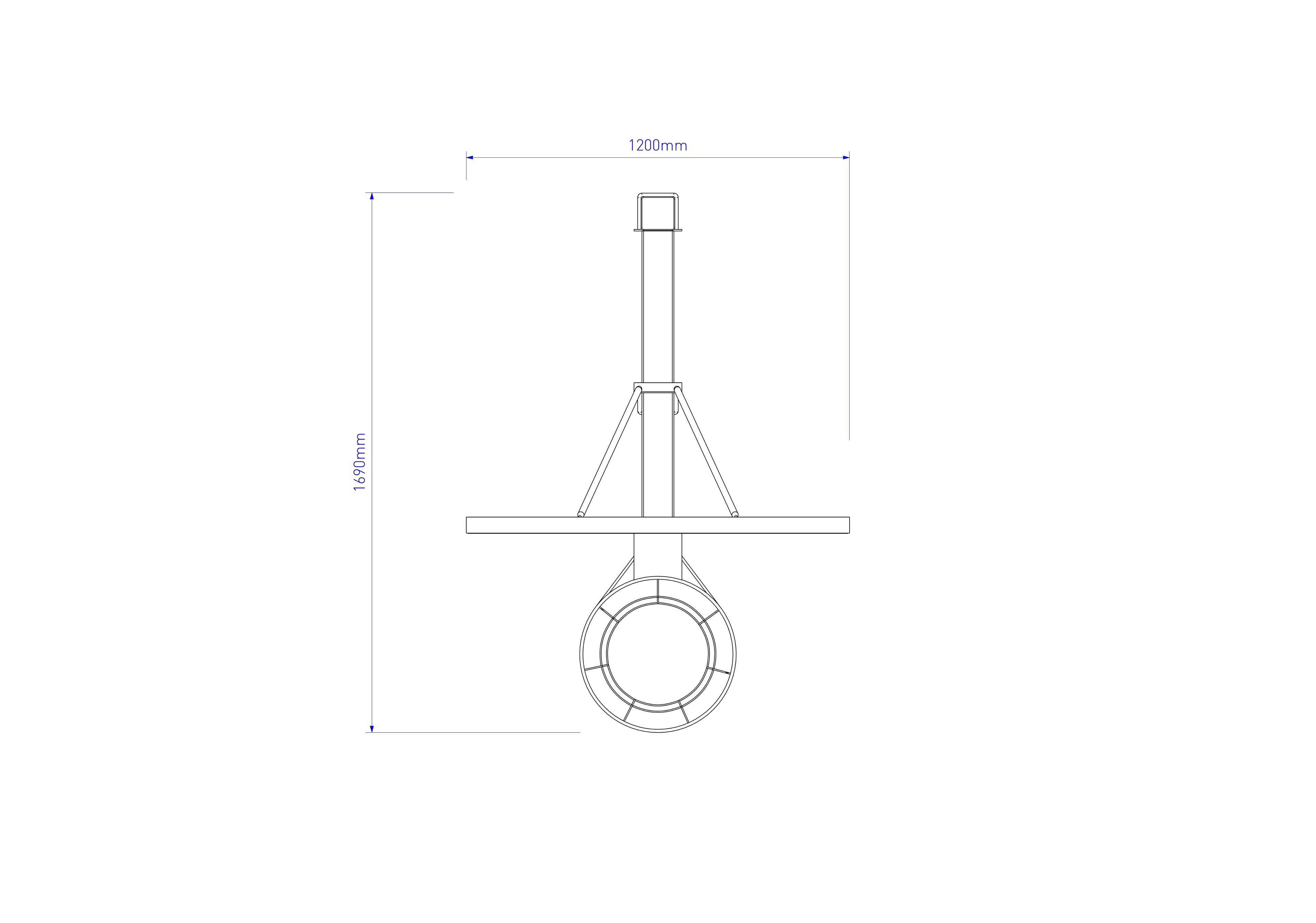Adjustable Basketball Post 2D Plan