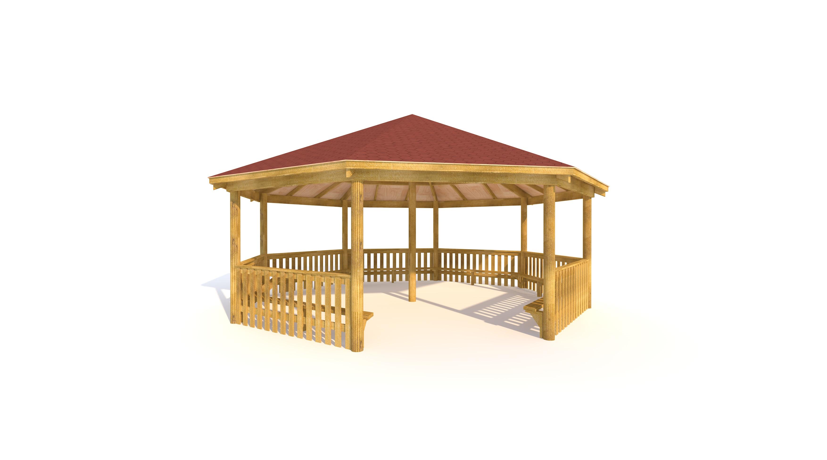 7.5m Wooden Gazebo in a school playground