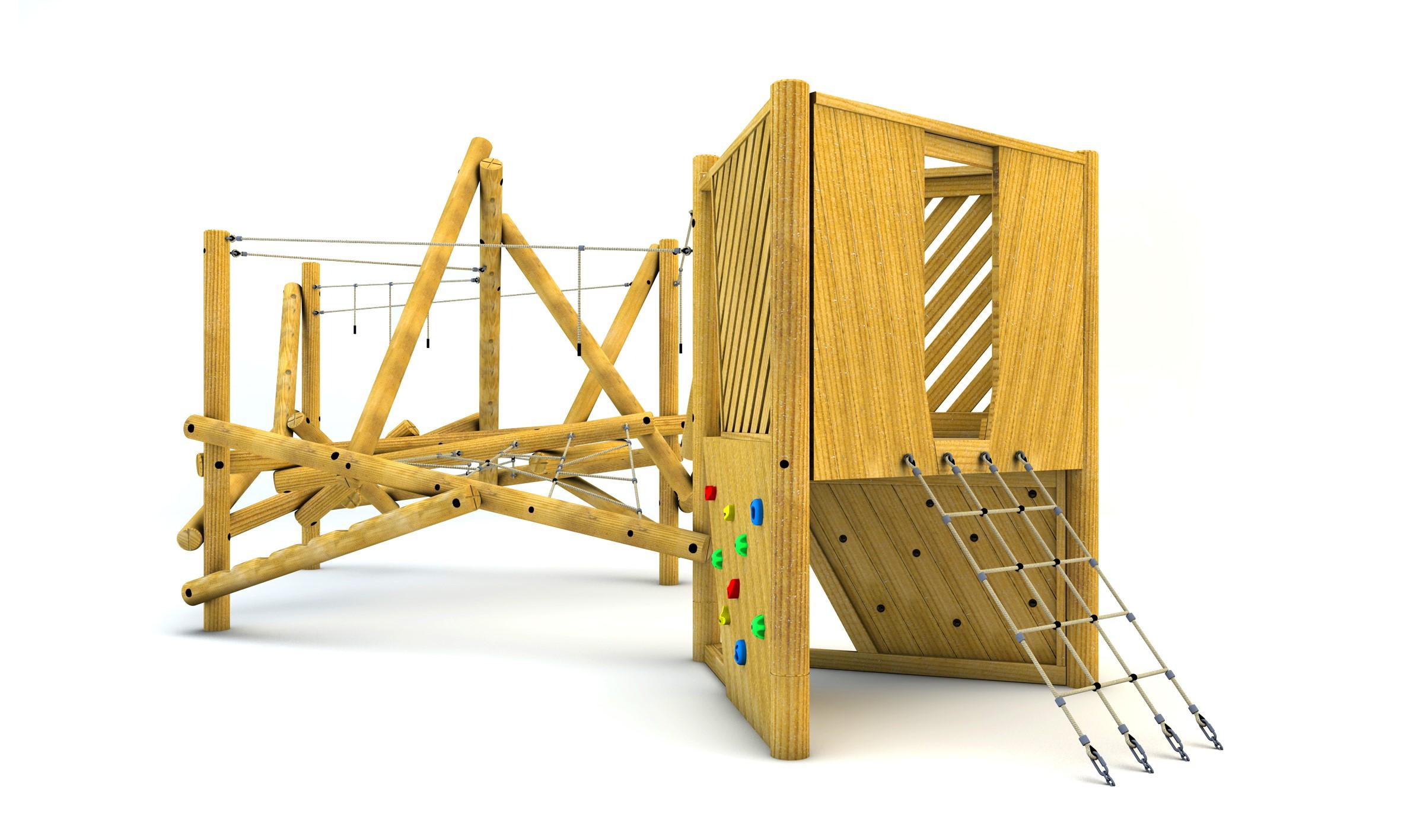 A 3D image of the Tryfan Climber with Platform and Climbing Net