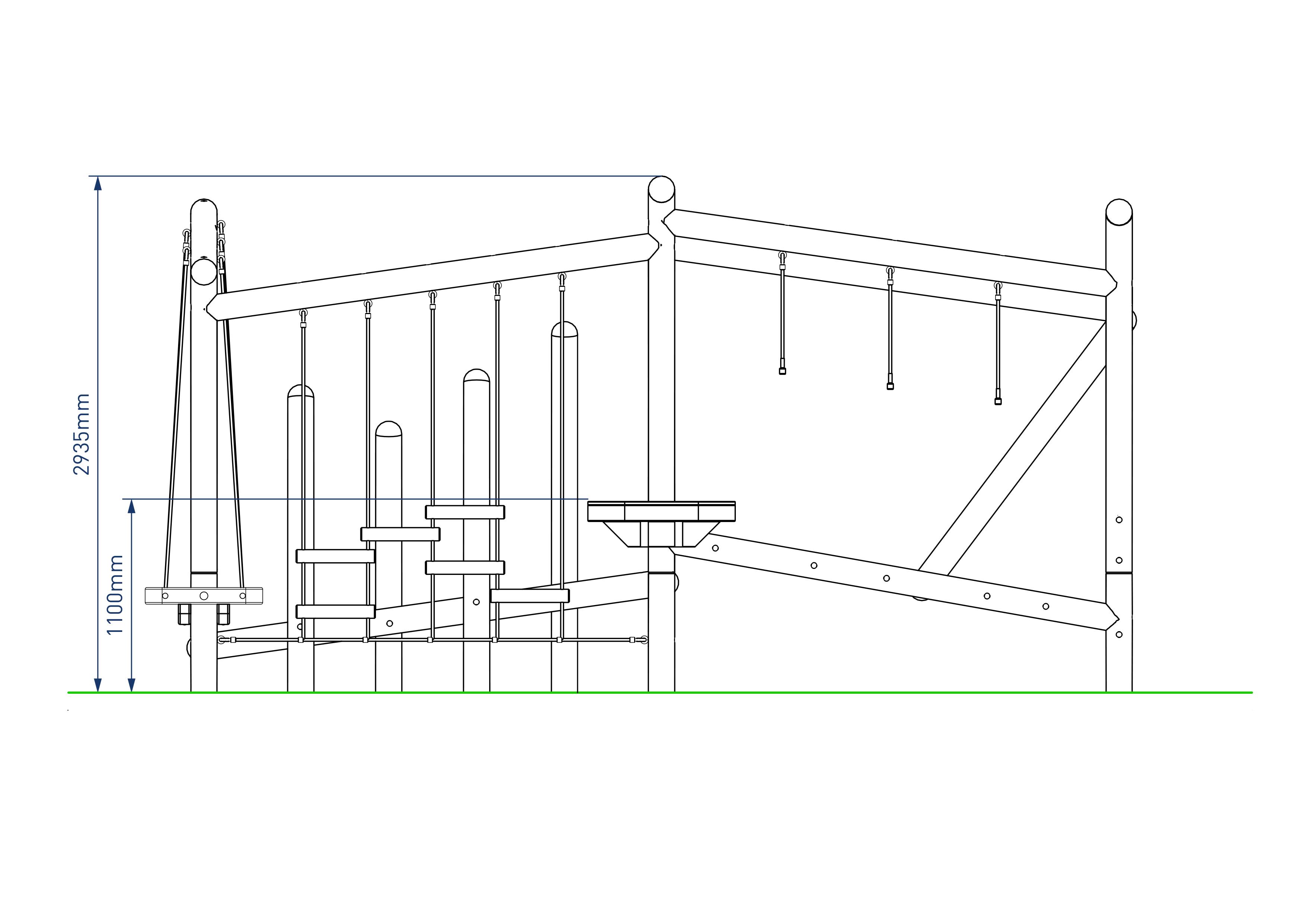 A technical drawing of the Delamere Forest Circuit, showing measurements