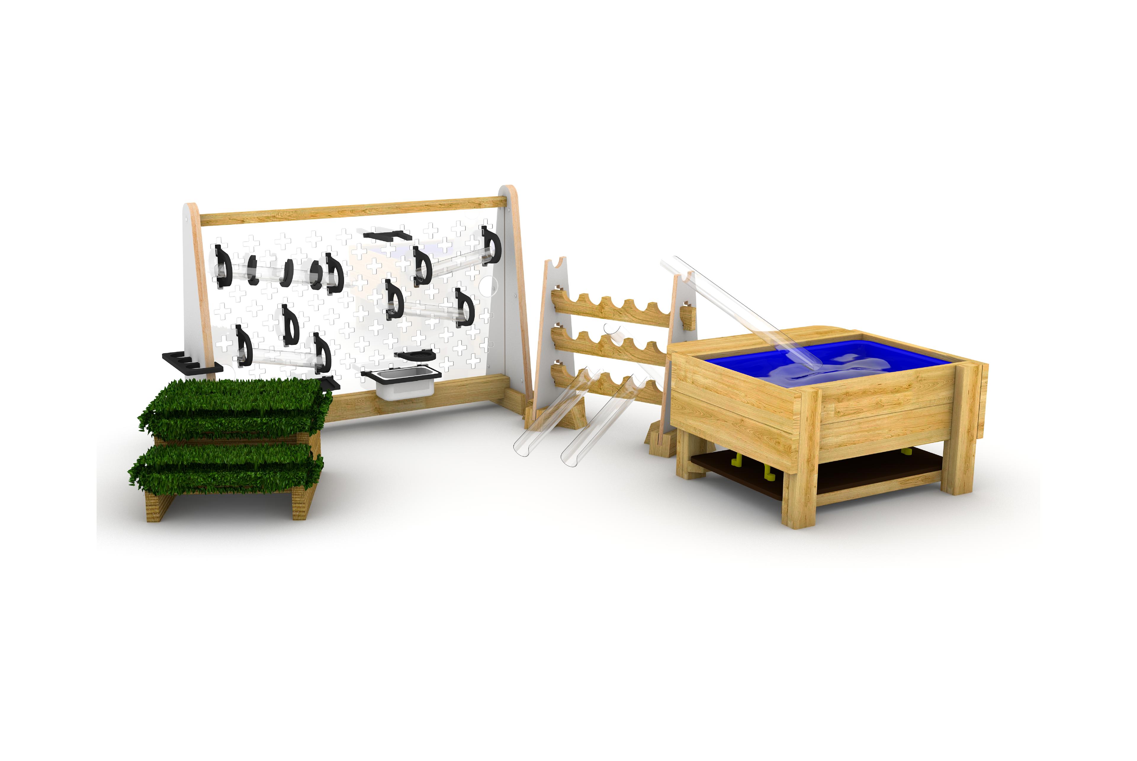 A 3D image of the Early Years Water Wall with Water Play Package
