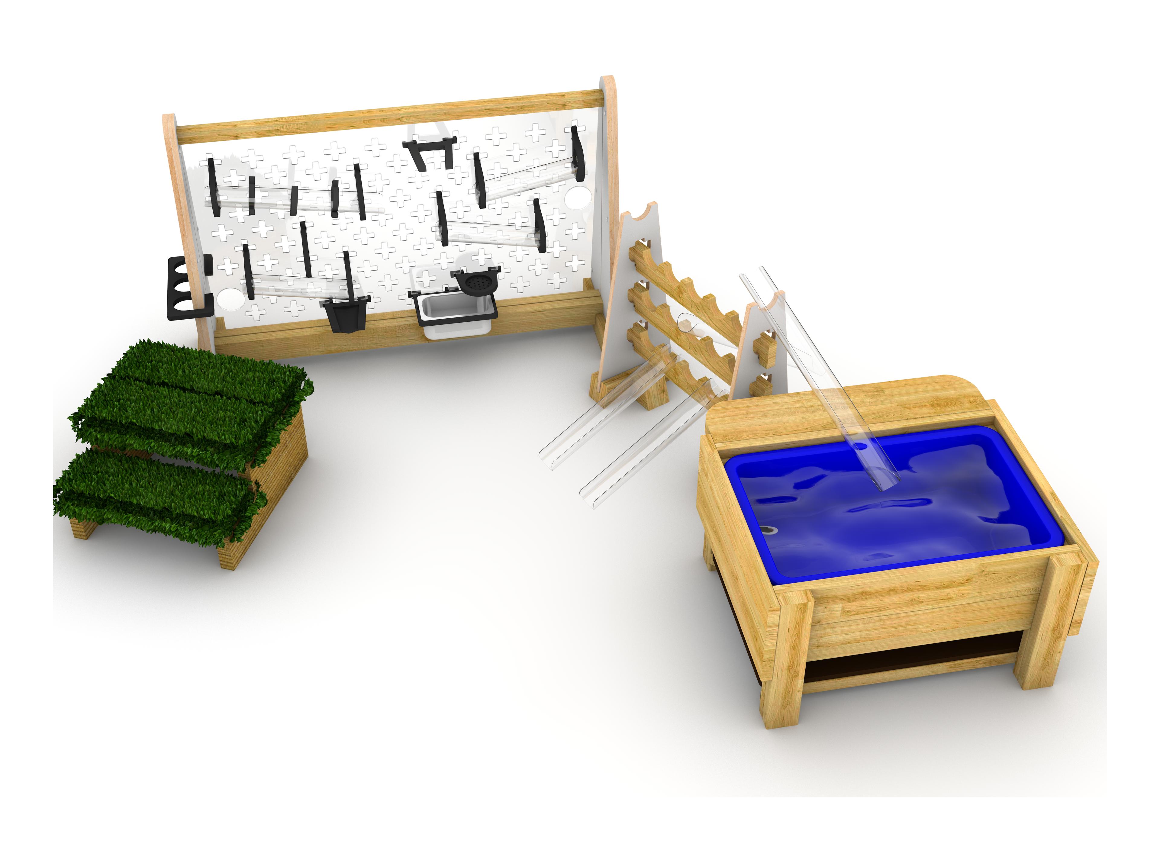 A 3D image of the Early Years Water Wall with Water Play Package