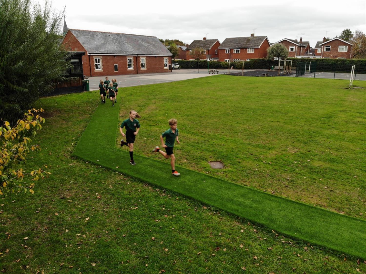 artificial grass daily mile track 