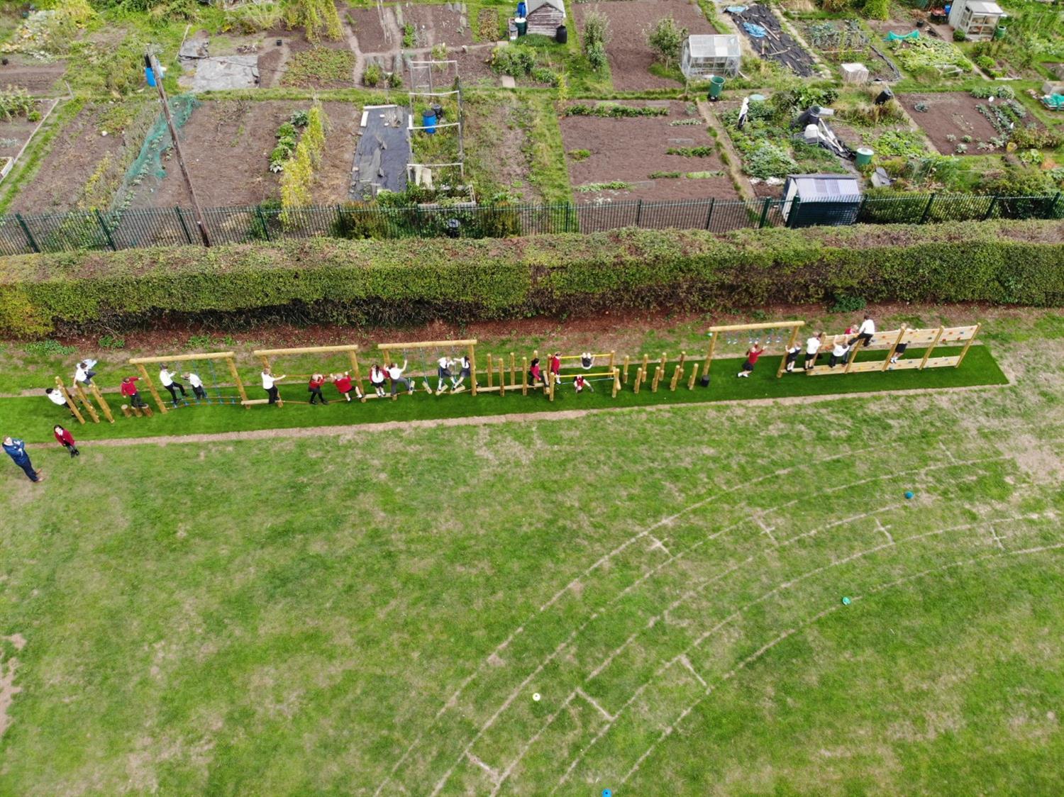 artificial grass under equipment