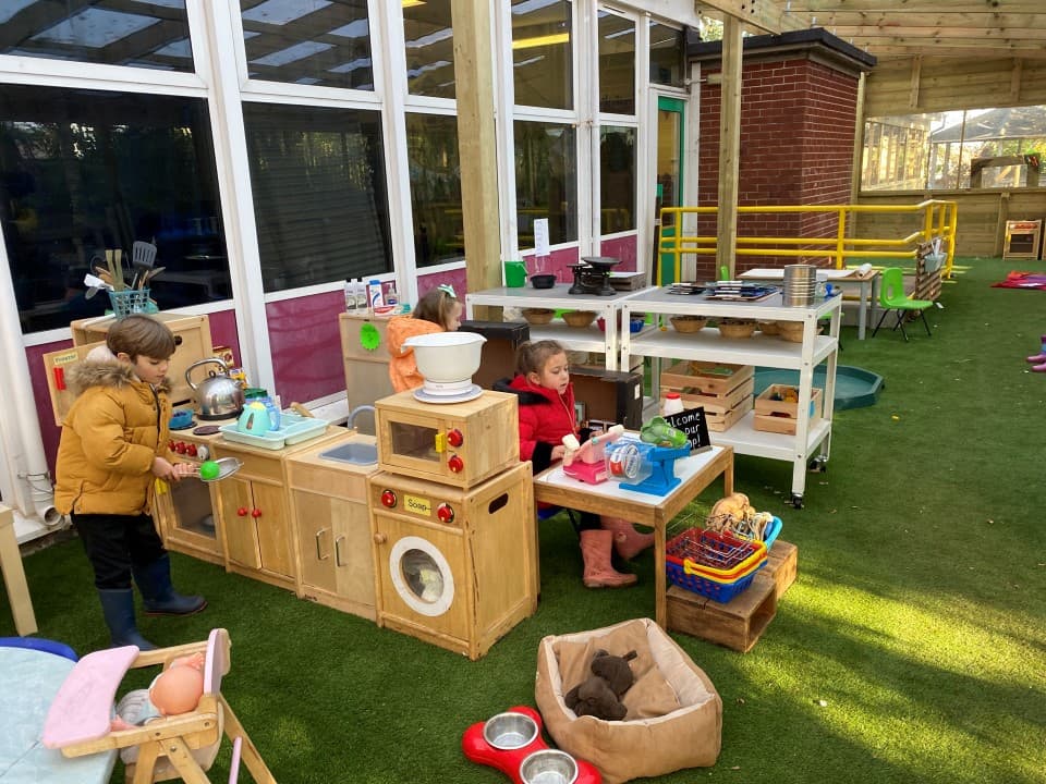 artificial grass surfacing in a timber canopy