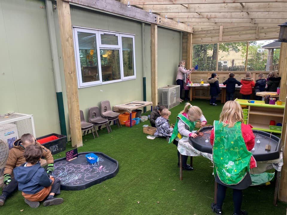 grass surfacing playturf in a timber canopy