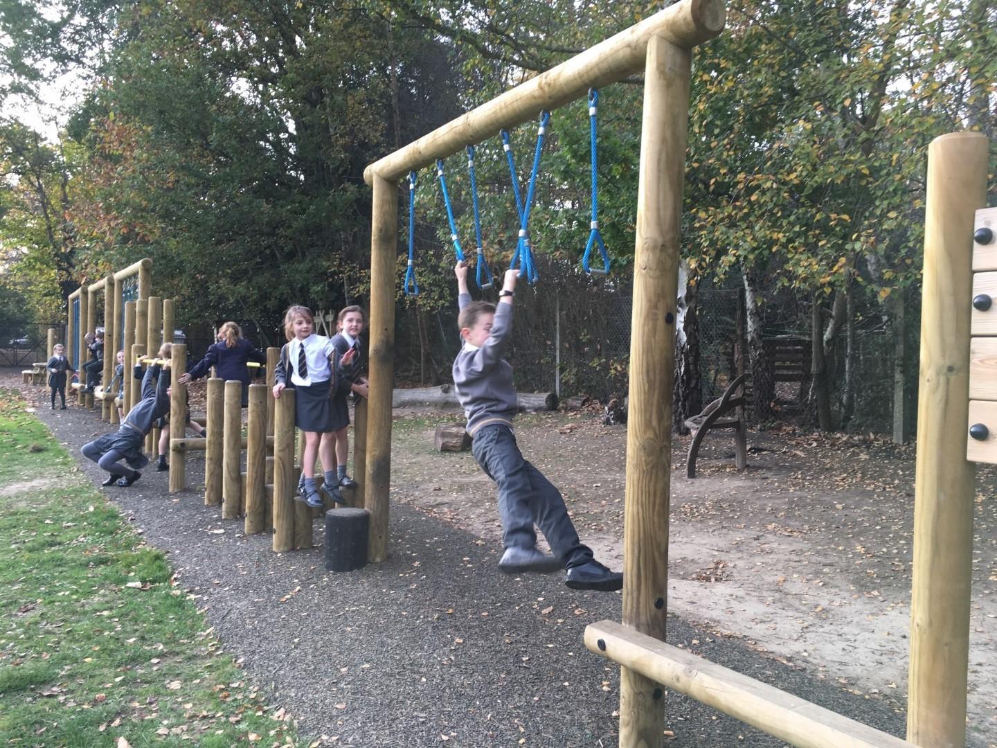 wooden trim trails for schools