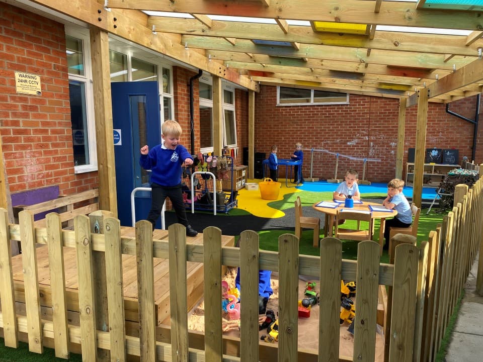 Bow Top Timber Fencing around the playground