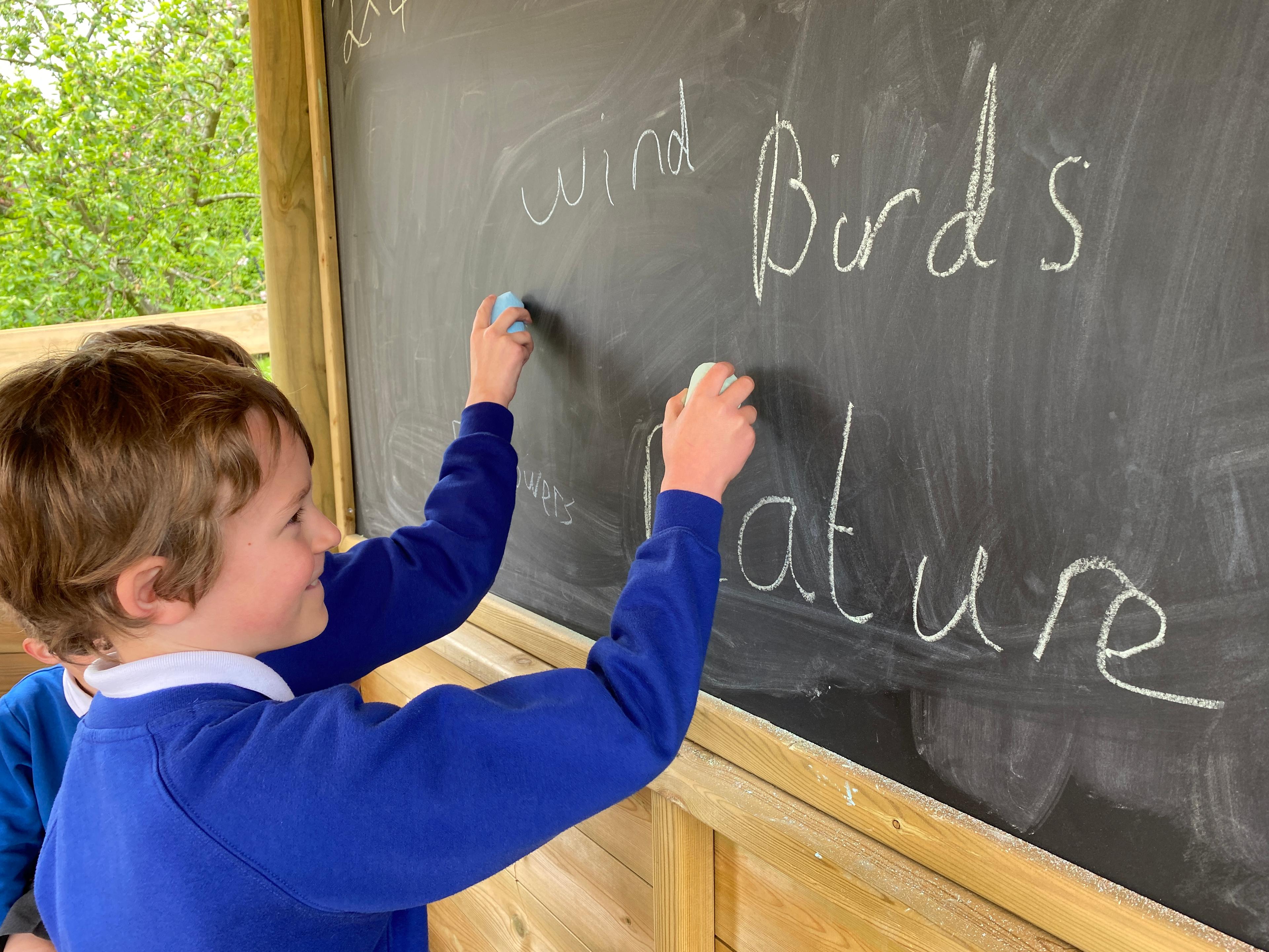 outdoor classrooms with chalkboards for schools