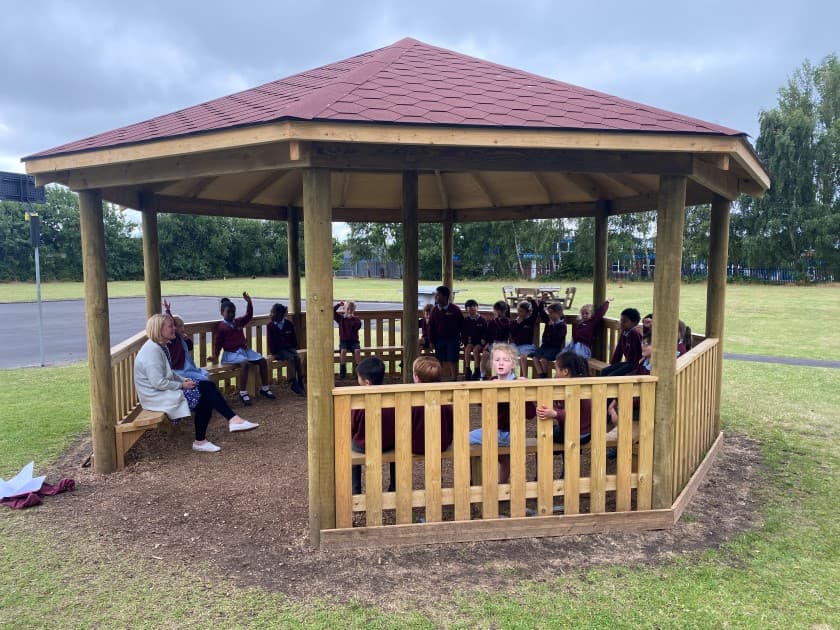 The outdoor classroom provides a great breakout space for pupils