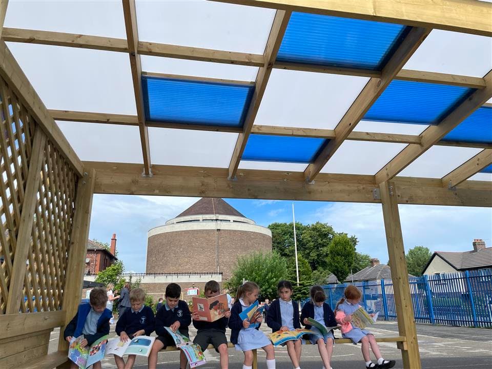 children sat underneath our bespoke canopy