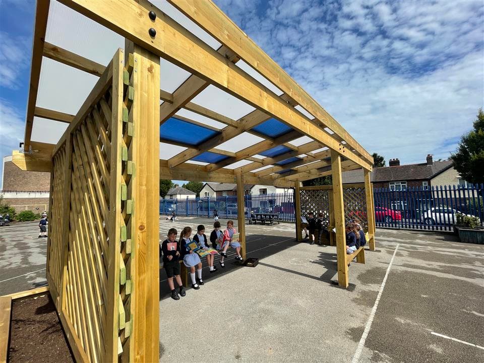 children sat underneath our bespoke canopy