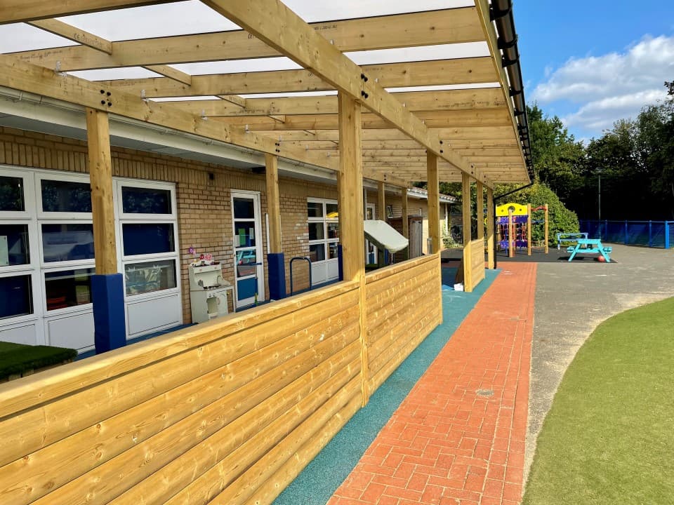 wetpour under a timber canopy