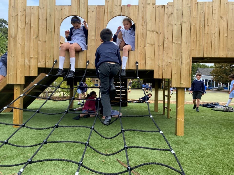 net rope climber on the langley play castle