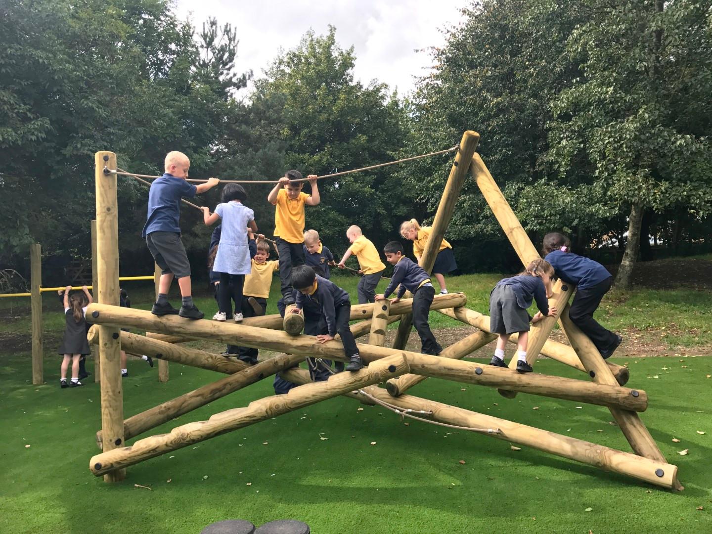 wooden climbing frames for schools