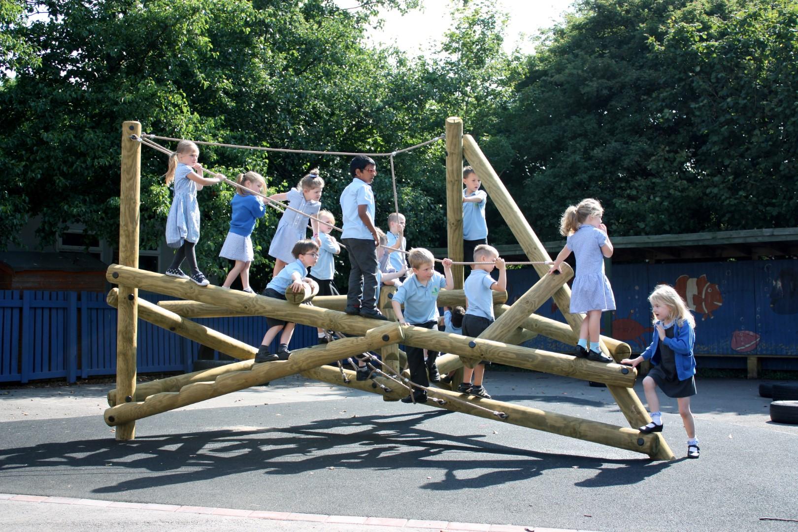 wooden climbing frames for schools