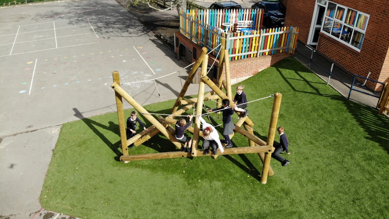 a birdseye view of the bowfell climber on the artificial grass surfacing