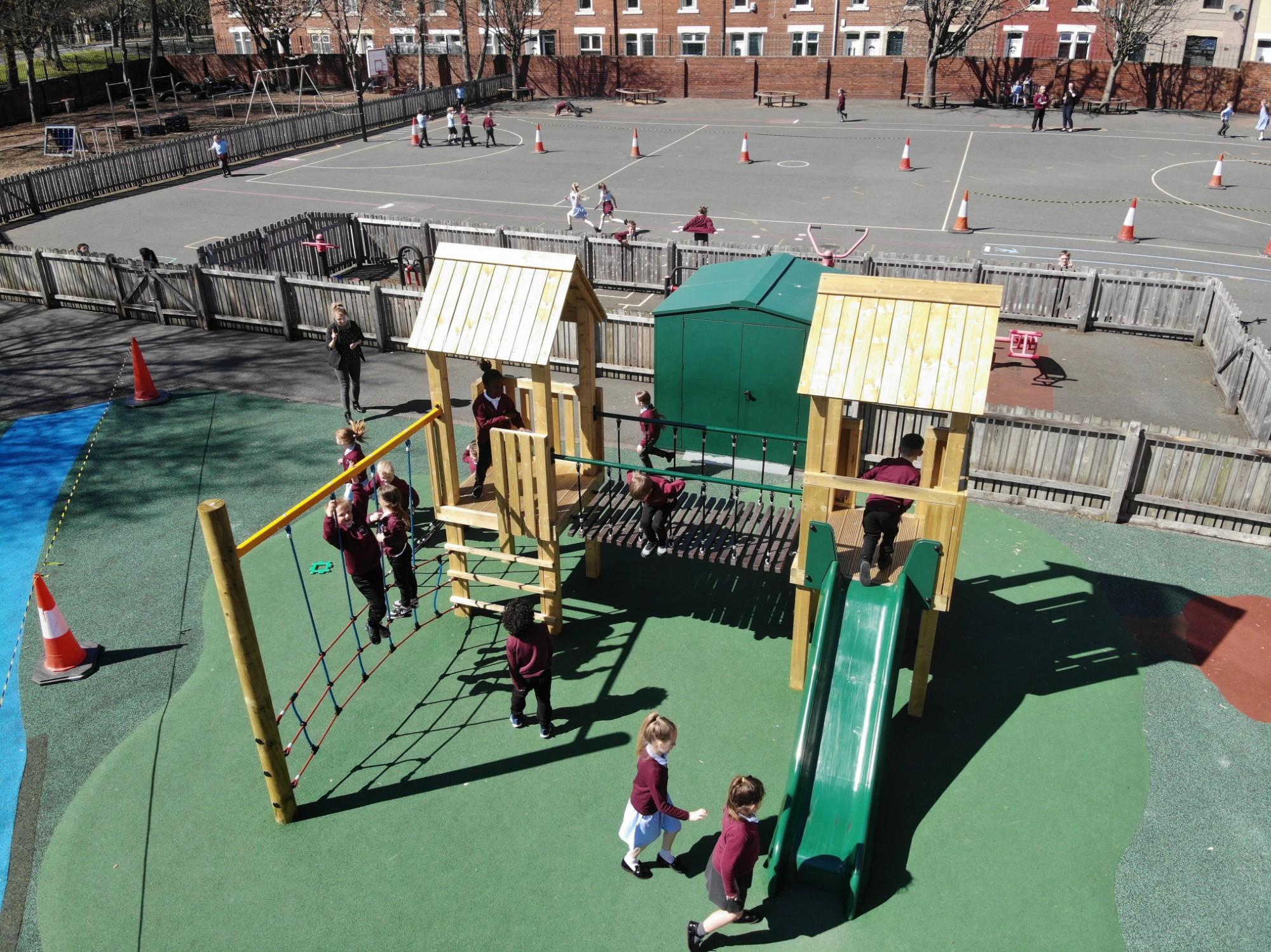 school playground towers