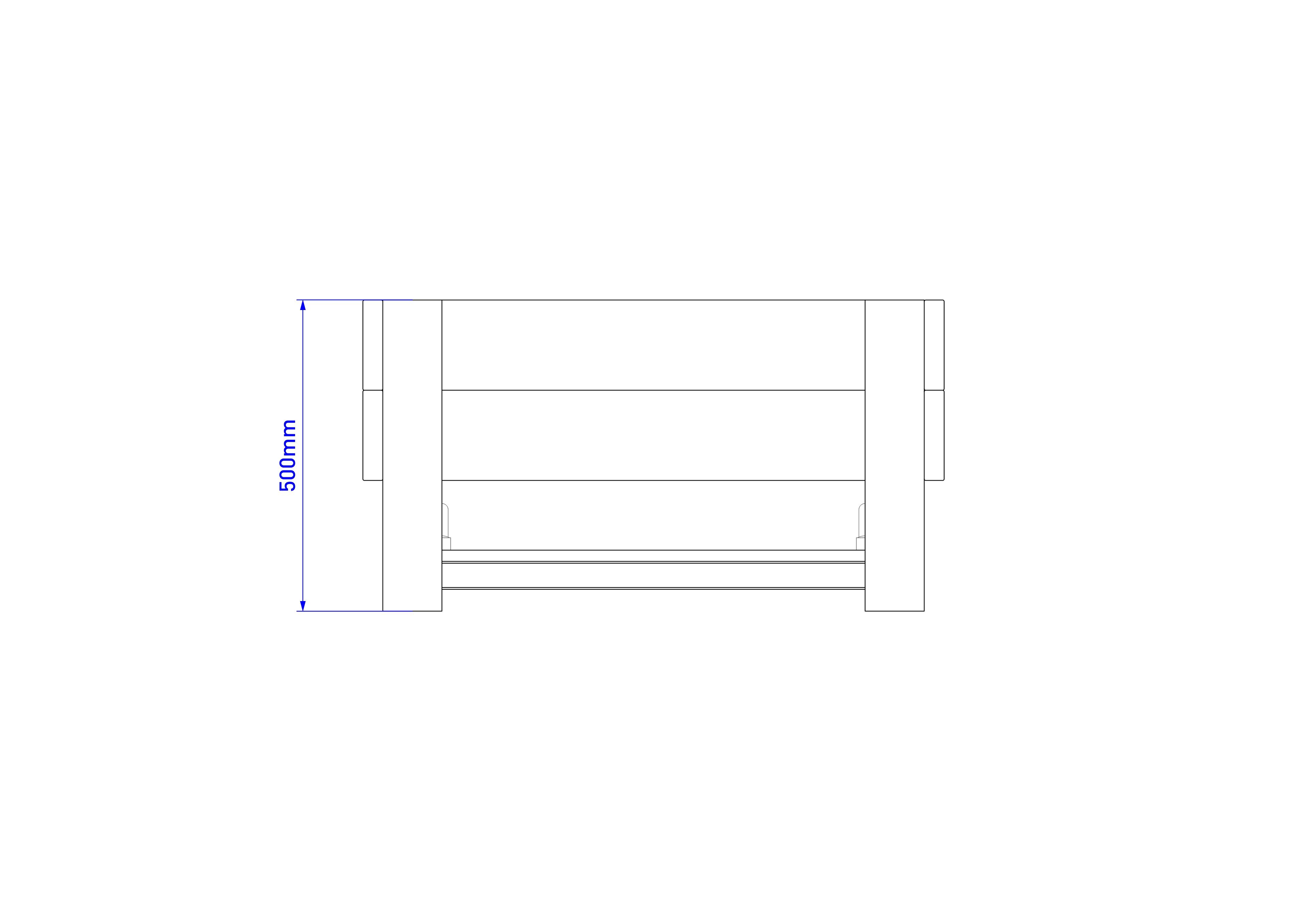 A technical drawing showing the dimesions of the sand table with lid