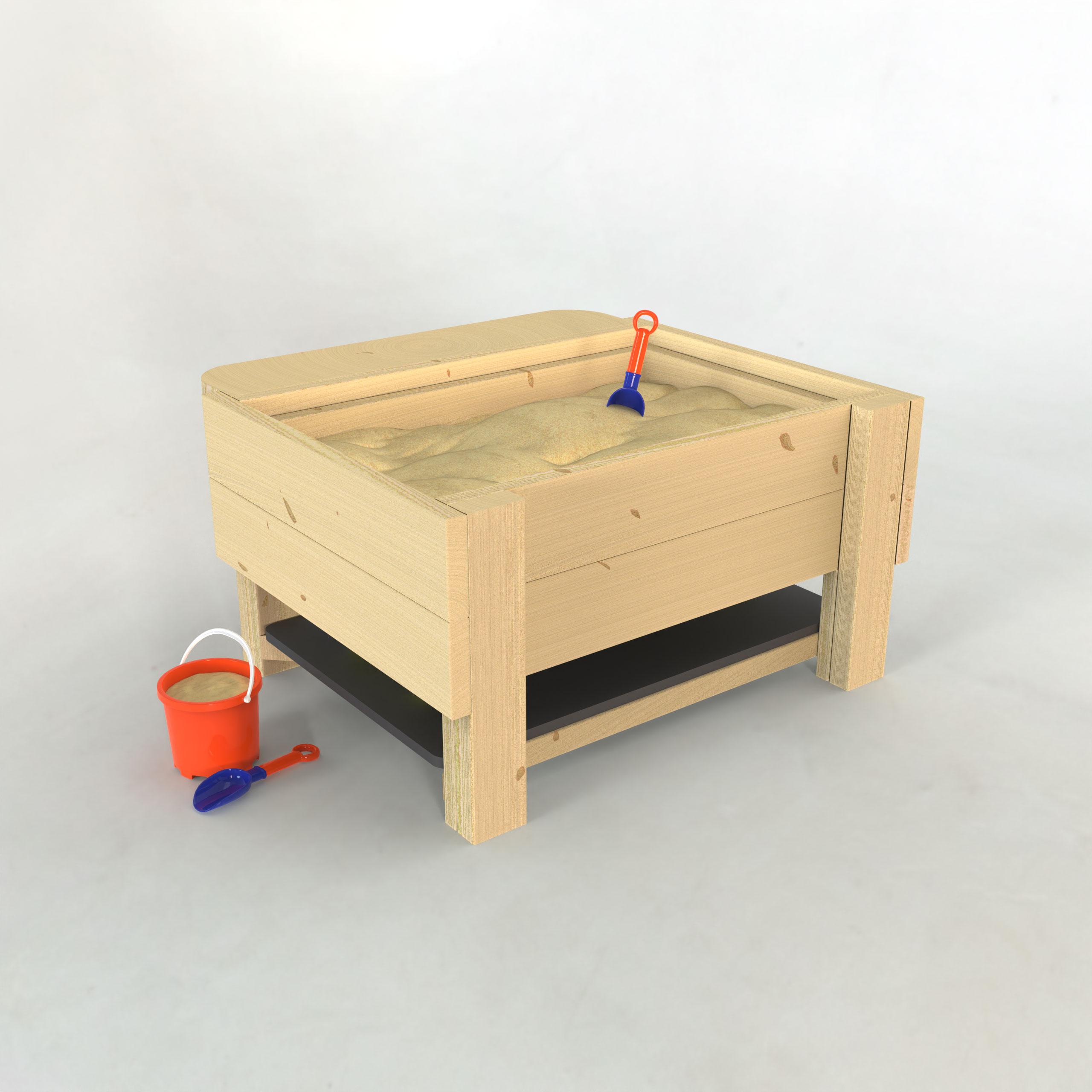 A 3D image of the sand table with lid by Pentagon Play